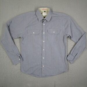 Apolis Global Citizen Men Blue Button Down Shirt M 2SHWC101 Pocket Long sleeve